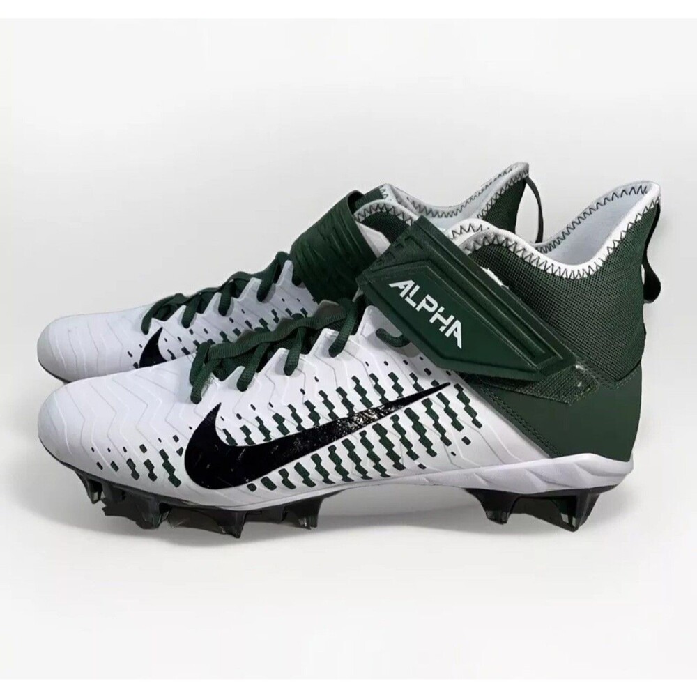 Nike Alpha Menace Pro 2 Mid Football Cleats White Green BV3945-107 Mens Size 15
